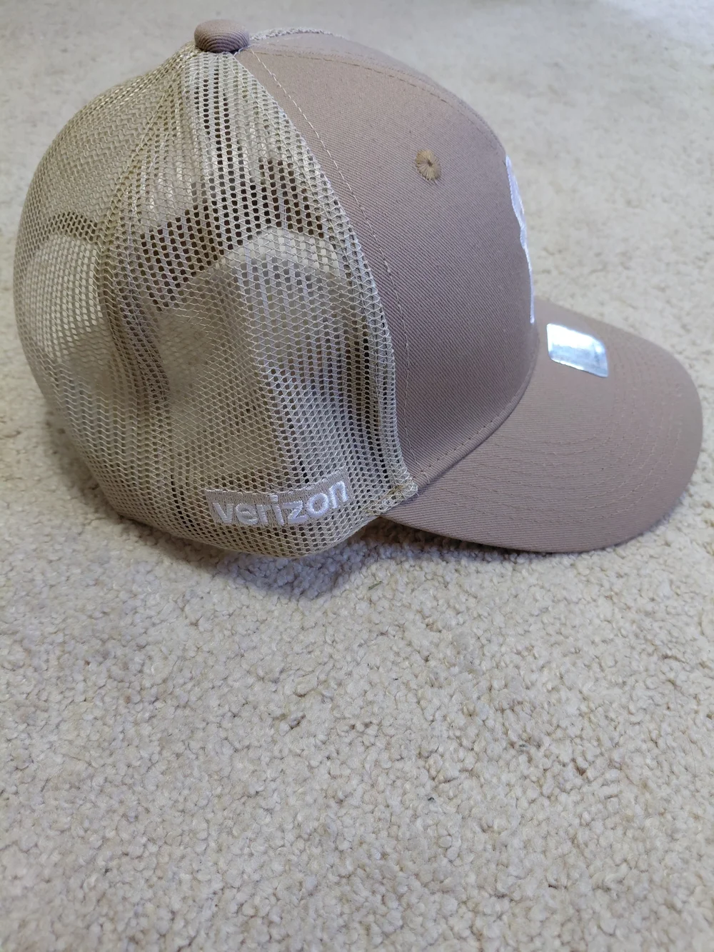 NFL Washington Commander Military Tan Ribbon Patch Trucker Hat with Mesh Back